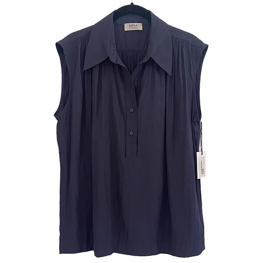 NWT Mela Purdie Navy Collared “Avenue” Shell
